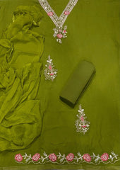 Classy Glass Organza Suit Set with Sequins & Zari Thread Work - Yanchi