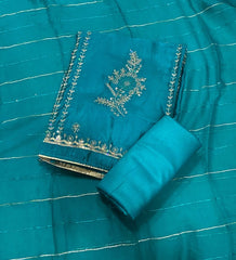 Classy Glass Organza Suit Set with Sequins & Zari Thread Work - Yanchi