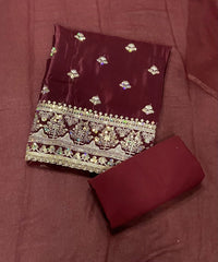 Classy Glass Organza Suit Set with Sequins & Zari Thread Work - Yanchi