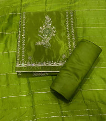 Classy Glass Organza Suit Set with Sequins & Zari Thread Work - Yanchi