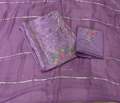 Classy Glass Organza Suit Set with Sequins & Zari Thread Work - Yanchi