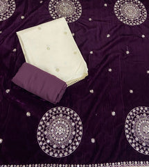 Classy Glass Organza Suit Set with Stone & Zari Thread Work - Yanchi