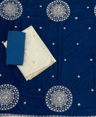 Classy Glass Organza Suit Set with Stone & Zari Thread Work - Yanchi