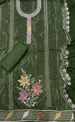 Classy Glass Organza Suit Set with Stone & Zari Thread Work - Yanchi