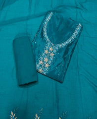 Classy Glass Organza Suit Set with Thread Work - Yanchi