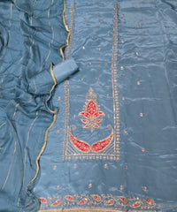 Classy Glass Organza Suit Set with Zari & Thread Work - Yanchi