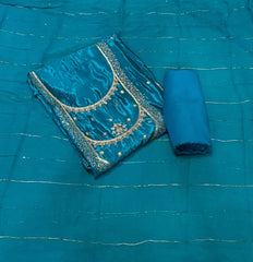 Classy Glass Organza Suit Set with Zari Thread Work - Yanchi