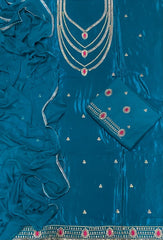 Classy Glass Organza Suit Set with Zari Thread Work - Yanchi