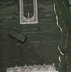 Classy Glass Organza Suit Set with Zari Thread Work - Yanchi