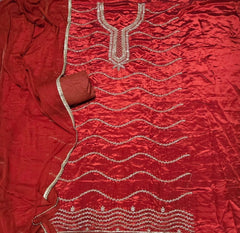 Classy Glass Organza Suit Set with Zari Thread Work - Yanchi