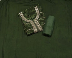 Classy Glass Organza Suit Set with Zari Thread Work - Yanchi