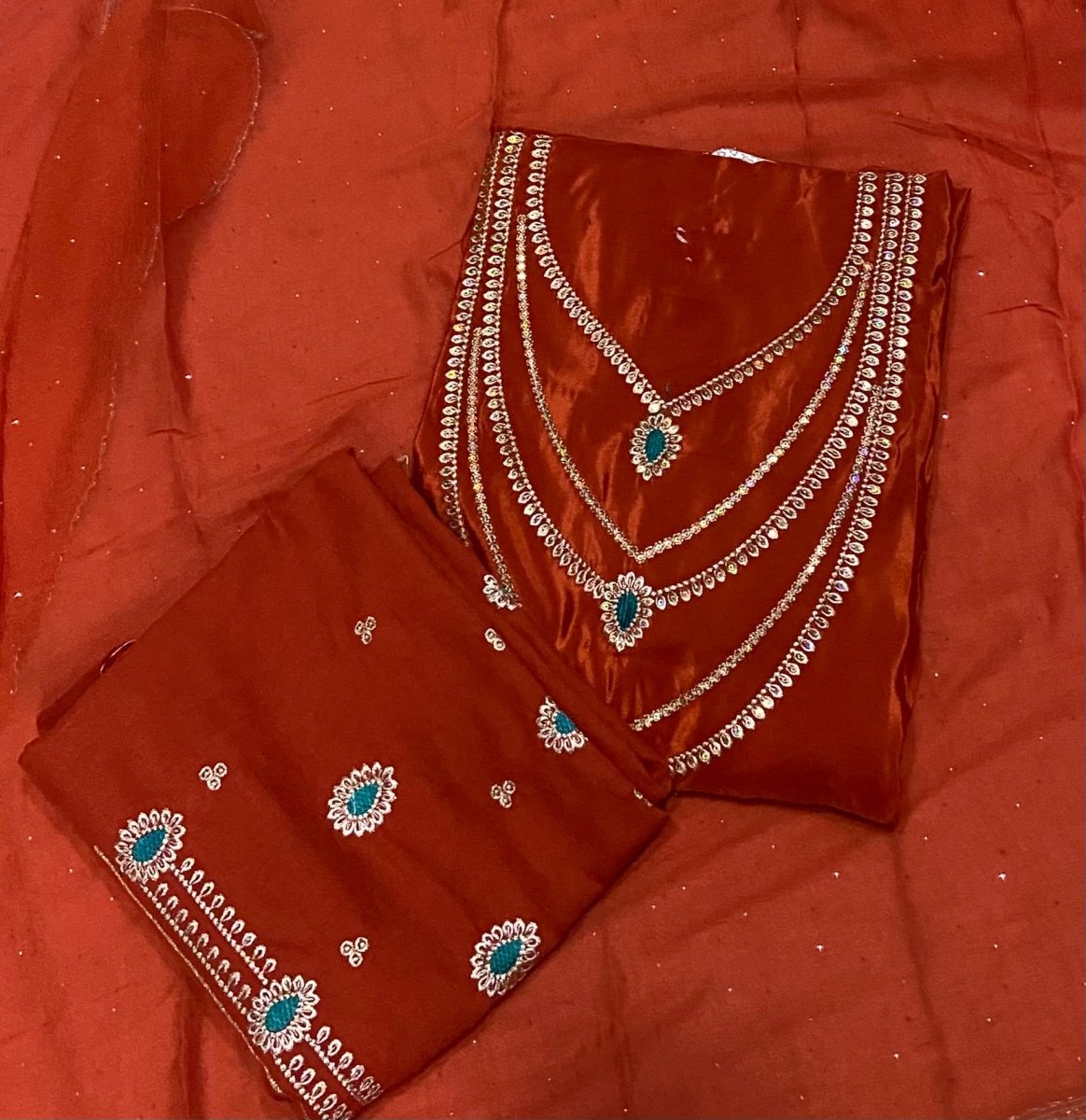 Classy Glass Organza Suit Set with Zari Thread Work - Yanchi