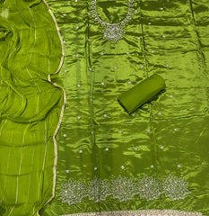 Classy Glass Organza Suit Set with Zari Thread Work - Yanchi