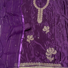 Classy Glass Organza Suit Set with Zari Thread Work - Yanchi