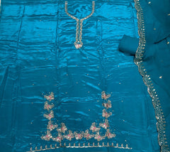 Classy Glass Organza Suit Set with Zari Thread Work - Yanchi