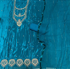 Classy Glass Organza Suit Set with Zari Thread Work - Yanchi