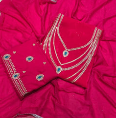 Classy Glass Organza Suit Set with Zari Thread Work - Yanchi