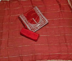 Classy Glass Organza Suit Set with Zari Thread Work - Yanchi