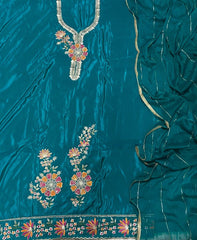 Classy Glass Organza Suit Set with Zari Thread Work - Yanchi