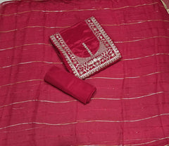 Classy Glass Organza Suit Set with Zari Thread Work - Yanchi