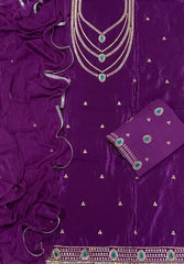 Classy Glass Organza Suit Set with Zari Thread Work - Yanchi