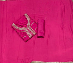 Classy Glass Organza Suit Set with Zari Thread Work - Yanchi