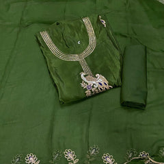 Classy Glass Organza Suit Set with Zari Work - Yanchi