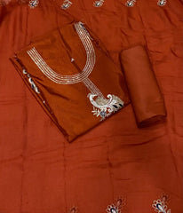 Classy Glass Organza Suit Set with Zari Work - Yanchi