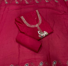 Classy Glass Organza Suit Set with Zari Work - Yanchi