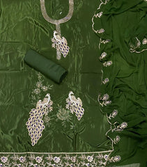 Classy Glass Organza Suit Set with Zari Work - Yanchi