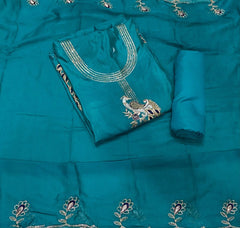 Classy Glass Organza Suit Set with Zari Work - Yanchi