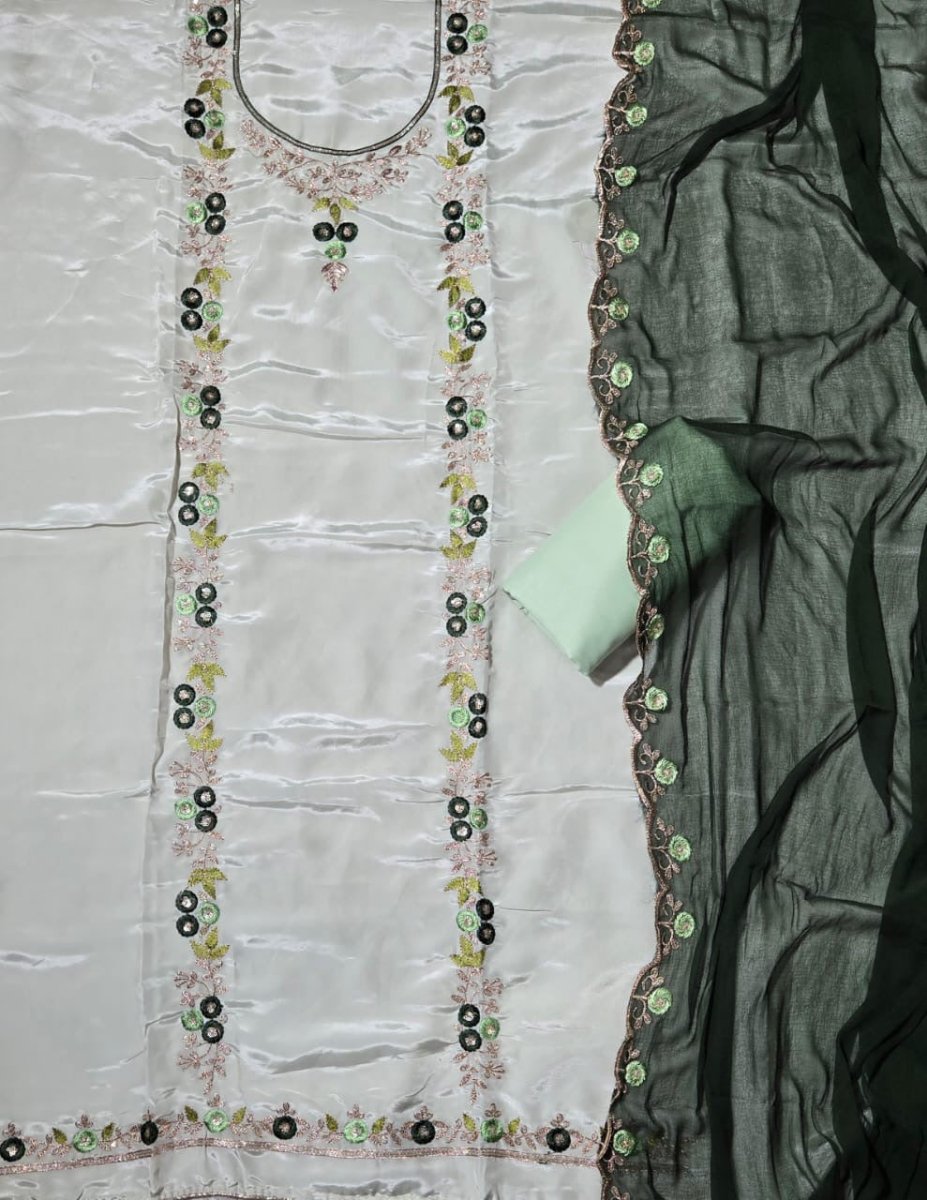 Classy Glass Organza with Heavy Thread Work - Yanchi