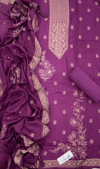 Classy Krupali Muslin with Banarsee Weave Suit Set - Yanchi