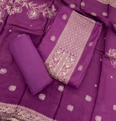 Classy Krupali Muslin with Banarsee Weave Suit Set - Yanchi