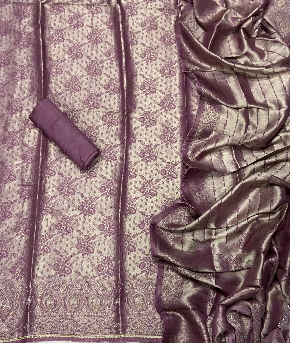 Classy Organza Banarsi Suit Set With Stone Work - Yanchi