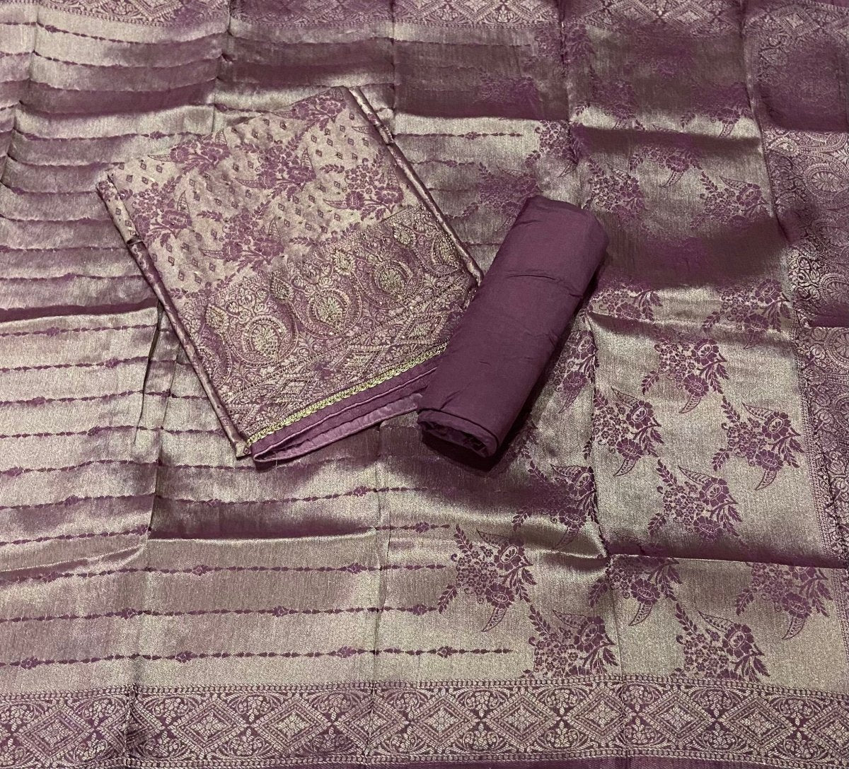 Classy Organza Banarsi Suit Set With Stone Work - Yanchi