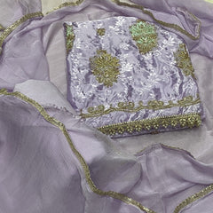 Classy Organza Banarsi Suit Set With Stone Work - Yanchi