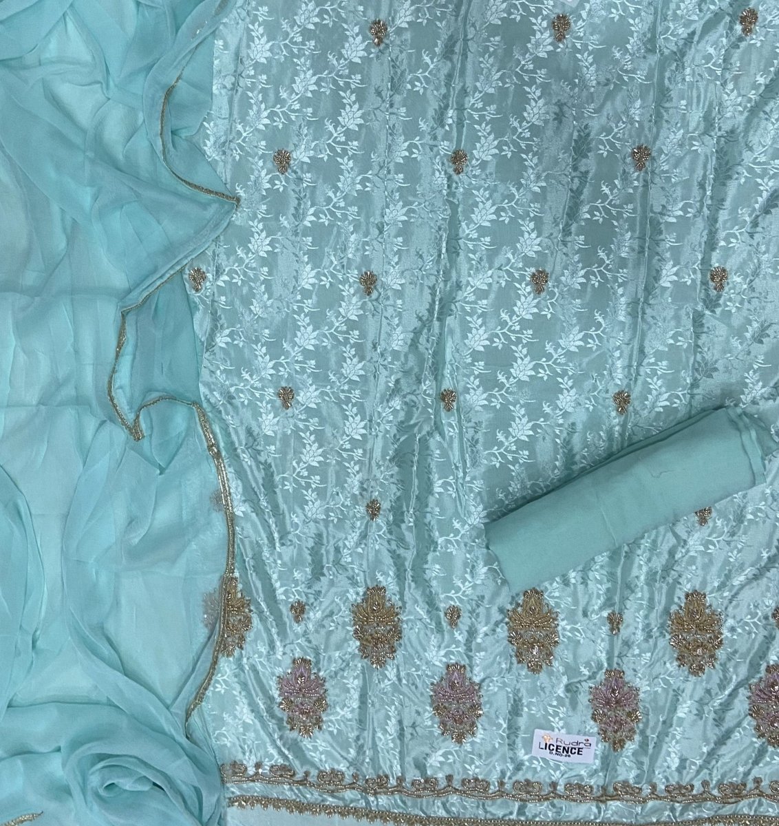 Classy Organza Banarsi Suit Set With Stone Work - Yanchi