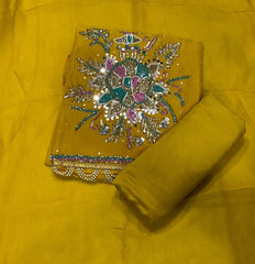 Classy Organza Suit Set with Heavy Real Mirror & Pearl Work - Yanchi