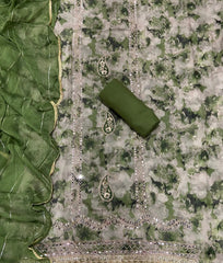 Classy Organza Suit Set with Heavy Real Mirror Work - Yanchi