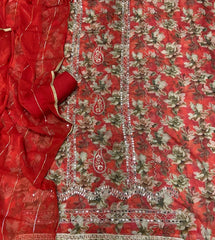 Classy Organza Suit Set with Heavy Real Mirror Work - Yanchi