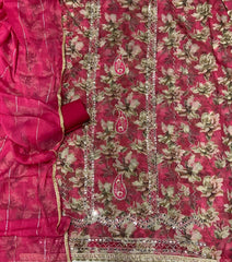 Classy Organza Suit Set with Heavy Real Mirror Work - Yanchi