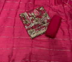 Classy Organza Suit Set with Heavy Real Mirror Work - Yanchi