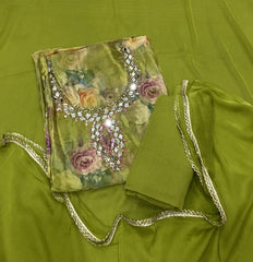 Classy Organza suit set with Mirror Work - Yanchi