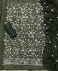 Classy Organza Suit Set with sequence & stone Work - Yanchi