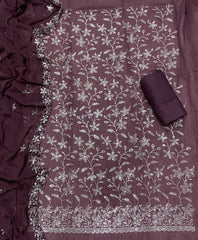 Classy Organza Suit Set with sequence & stone Work - Yanchi
