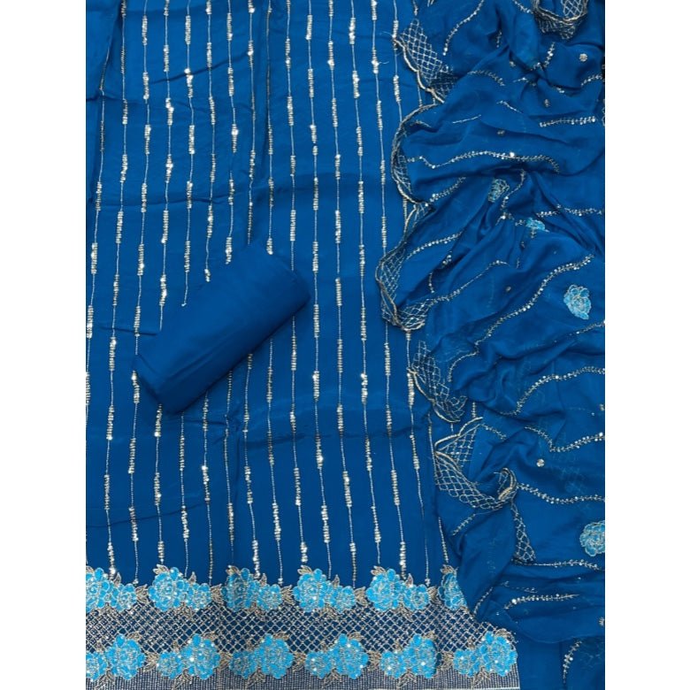 Classy Organza suit set with Sequence Work - Yanchi