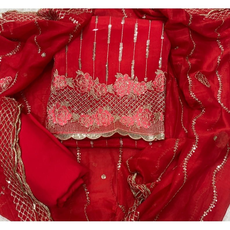 Classy Organza suit set with Sequence Work - Yanchi