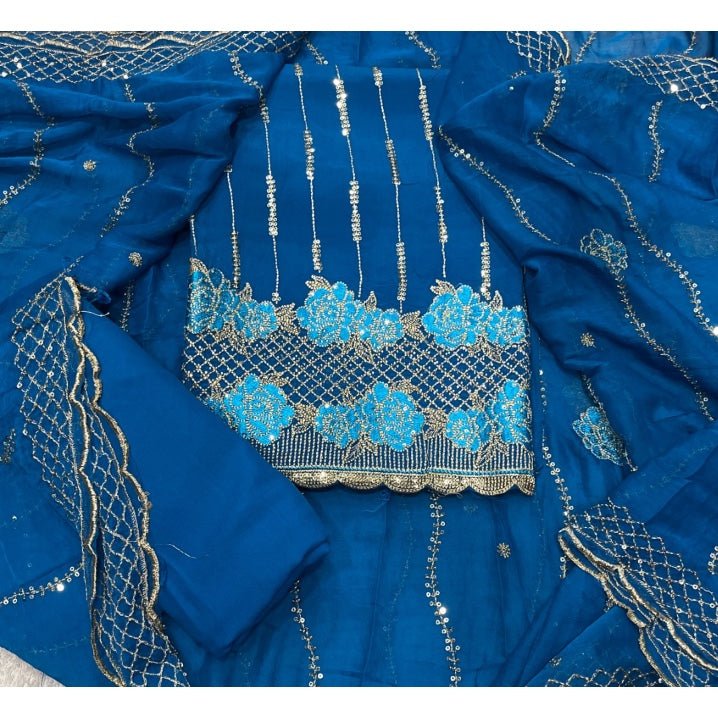 Classy Organza suit set with Sequence Work - Yanchi