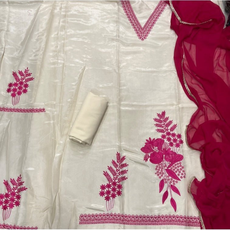 Classy Organza suit set with Thread Work - Yanchi